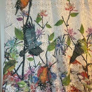 Adore White Lace Midi Dress with Multicolor Floral Print